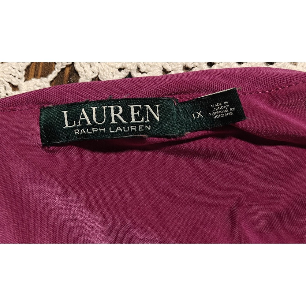 Ralph Lauren Dress 1X Deep Pink Sleeveless Knee Length W/Pockets Classic Plus - Picture 2 of 4
